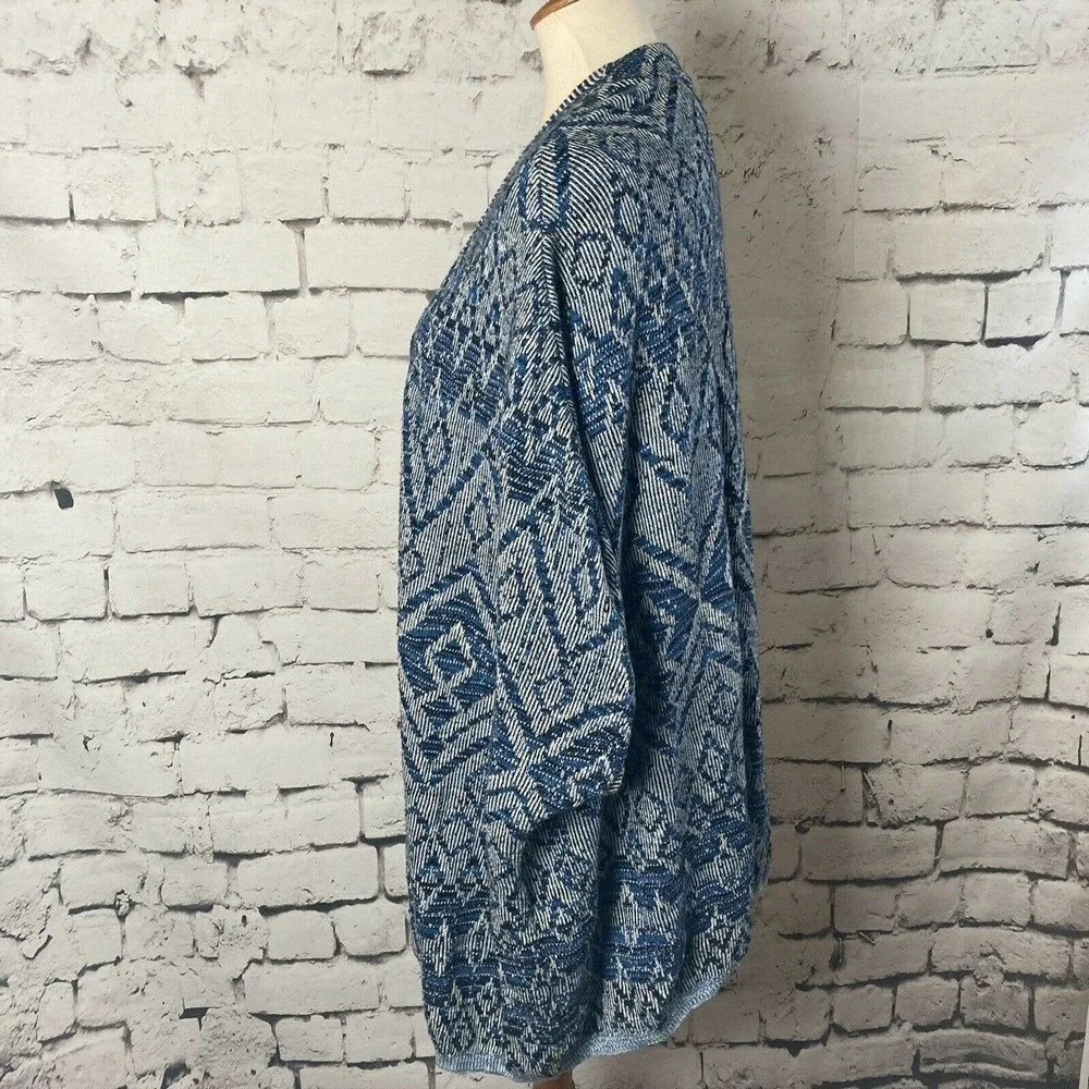 Ruff Hewn Open Front Poncho With Sleeves boho Western Aztec Print Size Xl - Picture 2 of 7